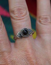 Load image into Gallery viewer, Beaded Onyx Stamped Ring