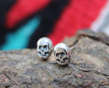 Load image into Gallery viewer, "Tiny Sterling Skull Studs"
