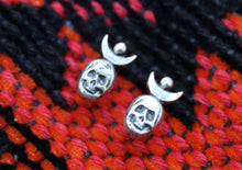 Load image into Gallery viewer, Crescent Skull Studs