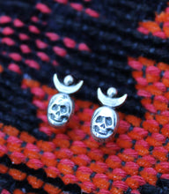 Load image into Gallery viewer, Crescent Skull Studs