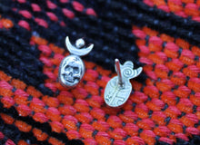 Load image into Gallery viewer, Crescent Skull Studs