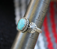 Load image into Gallery viewer, Kingman Turquoise Stamped Ring
