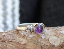 Load image into Gallery viewer, Amethyst Stamped Ring