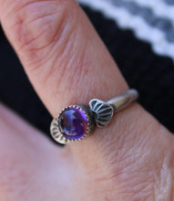 Load image into Gallery viewer, Amethyst Stamped Ring