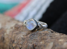 Load image into Gallery viewer, Moonstone Stamped Ring