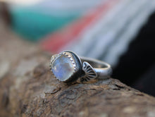 Load image into Gallery viewer, Moonstone Stamped Ring