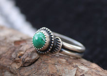 Load image into Gallery viewer, Double Banded Malachite Stamped Ring