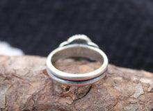 Load image into Gallery viewer, Double Banded Malachite Stamped Ring