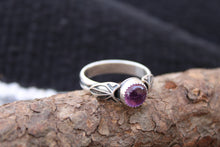 Load image into Gallery viewer, Double Banded Amethyst Stamped Ring