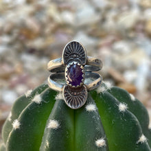 Load image into Gallery viewer, Amethyst Stamped Ring