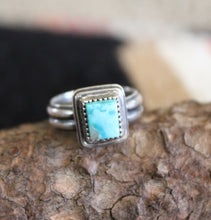Load image into Gallery viewer, Double Banded Kingman Turquoise Ring