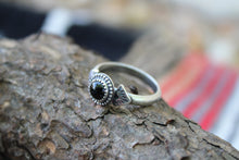 Load image into Gallery viewer, Beaded Onyx Stamped Ring