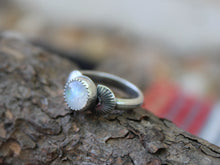 Load image into Gallery viewer, Round Moonstone Stamped Ring