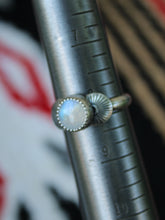 Load image into Gallery viewer, Round Moonstone Stamped Ring