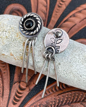 Load image into Gallery viewer, Roped Onyx Studs with Fringe