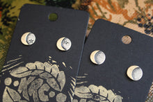 Load image into Gallery viewer, Mixed Metal Crescent Moon Studs