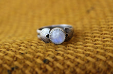 Load image into Gallery viewer, Moonstone Stamped Ring
