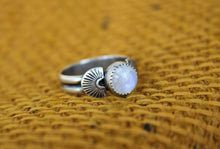Load image into Gallery viewer, Moonstone Stamped Ring