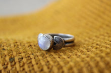 Load image into Gallery viewer, Moonstone Stamped Ring