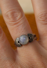 Load image into Gallery viewer, Moonstone Stamped Ring