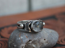 Load image into Gallery viewer, Rutilated Quartz Stamped Ring with Balls