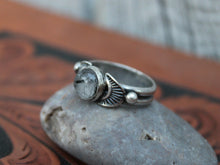 Load image into Gallery viewer, Rutilated Quartz Stamped Ring with Balls