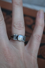 Load image into Gallery viewer, Square Moonstone Stamped Ring