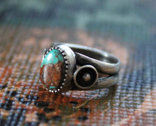 Load image into Gallery viewer, Turquoise Ring with Side Ball & Cups
