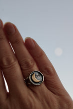 Load image into Gallery viewer, Mixed Metal Crescent Moon Ring