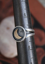 Load image into Gallery viewer, Mixed Metal Crescent Moon Ring