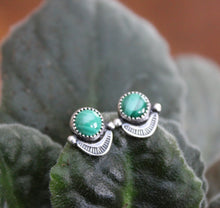 Load image into Gallery viewer, Malachite Stamped Studs