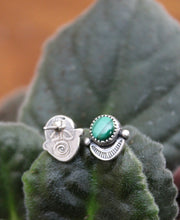 Load image into Gallery viewer, Malachite Stamped Studs