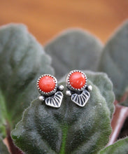Load image into Gallery viewer, Coral Stamped Studs
