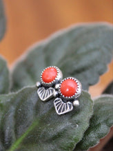 Load image into Gallery viewer, Coral Stamped Studs