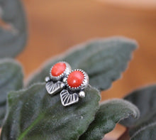 Load image into Gallery viewer, Coral Stamped Studs