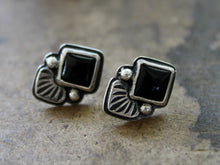 Load image into Gallery viewer, Onyx Stamped Studs