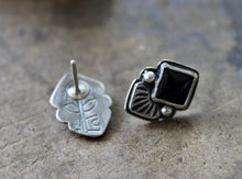 Load image into Gallery viewer, Onyx Stamped Studs