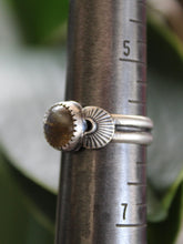 Load image into Gallery viewer, Labradorite Stamped Ring