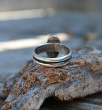 Load image into Gallery viewer, Double Banded Turquoise Stamped Ring