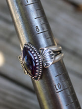 Load image into Gallery viewer, Beaded Amethyst Ring with Side Stamps