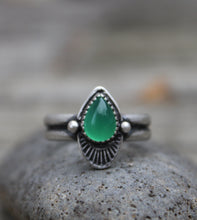 Load image into Gallery viewer, Double Banded Green Onyx Stamped Ring