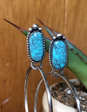 Load image into Gallery viewer, Reflective Sky Turquoise Hoops