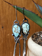 Load image into Gallery viewer, Mountain Mist Turquoise Hoops