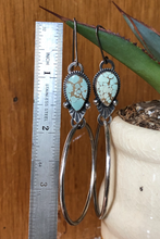 Load image into Gallery viewer, Mountain Mist Turquoise Hoops