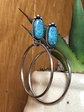 Load image into Gallery viewer, Reflective Sky Turquoise Hoops