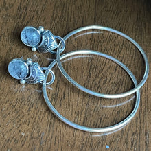 Load image into Gallery viewer, Rutilated Quartz Stamped Hoops