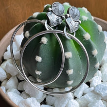 Load image into Gallery viewer, Rutilated Quartz Stamped Hoops