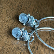Load image into Gallery viewer, Rutilated Quartz Stamped Hoops