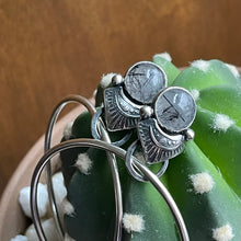 Load image into Gallery viewer, Rutilated Quartz Stamped Hoops