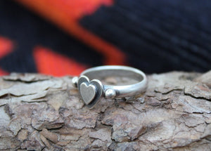 Double Heart Sterling Ring